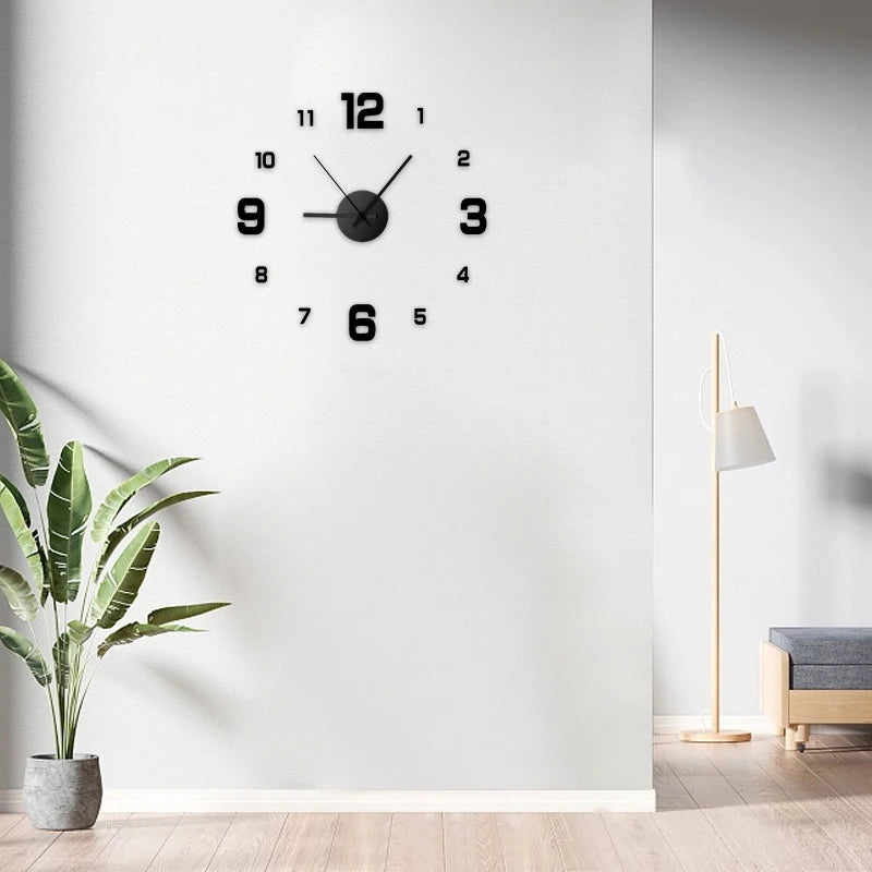 Elegant Frameless DIY Wall Clock for Home and Office