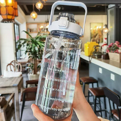 Motivational 2L Water Bottle with Straw - Stylish Hydration