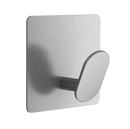 Stylish Stainless Steel Adhesive Bathroom Hooks - Multiple Packs