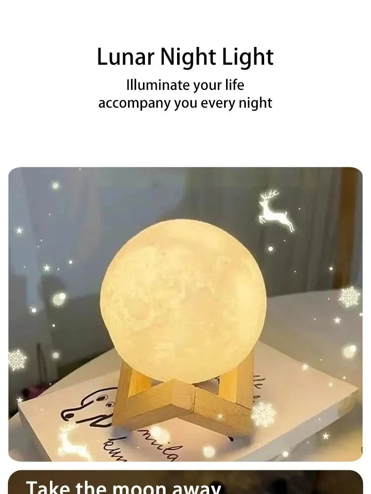 Enchanting LED Moon Lamp for Relaxation and Decor