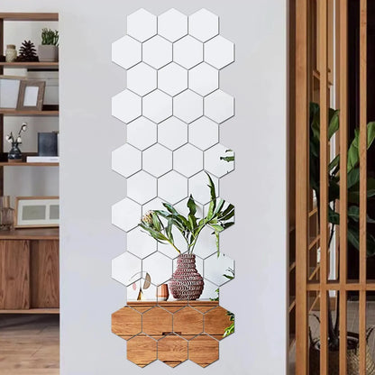 Geometric Hexagonal Mirror Set for Home Decoration