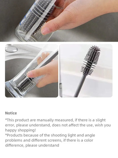 Grey Long Handle Silicone Cup Brush for Deep Cleaning