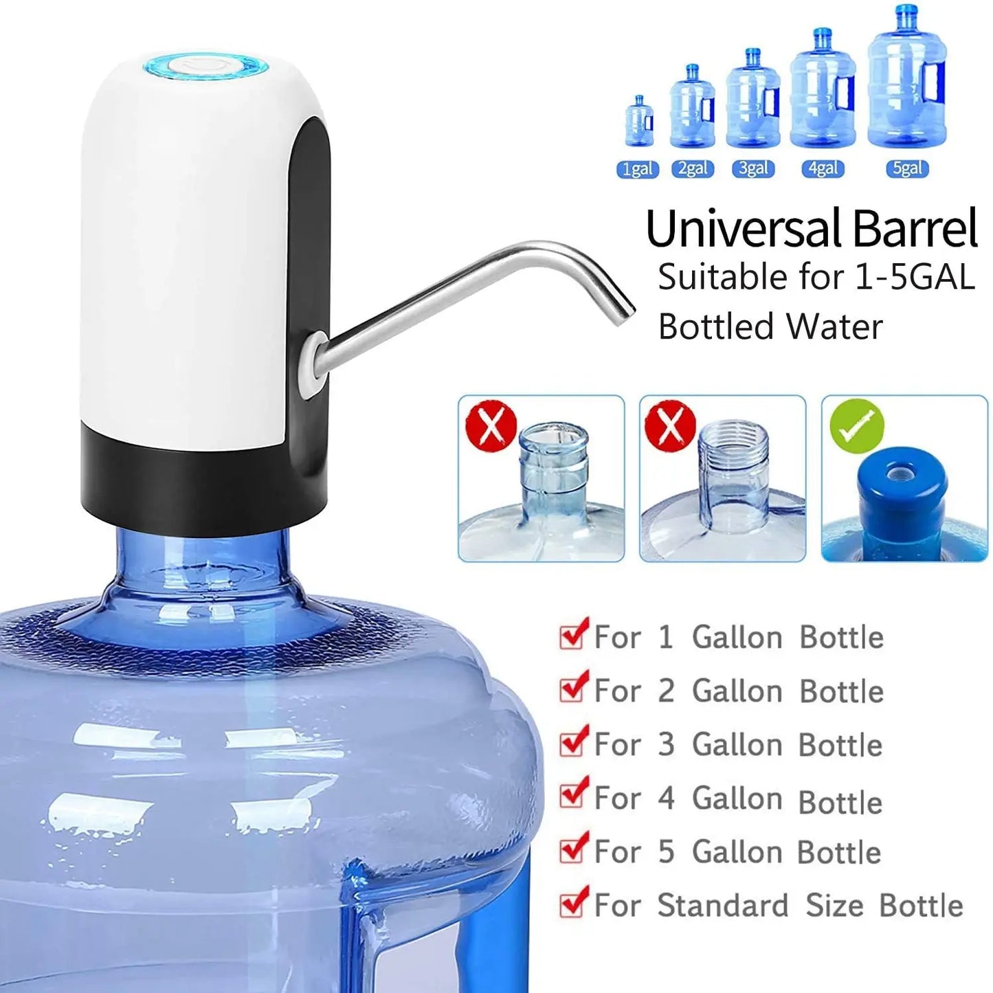 Wireless USB Water Bottle Dispenser with Auto Switch