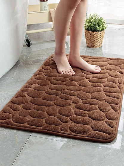 Stylish Cobblestone Bath Mat - Non-Slip and Absorbent