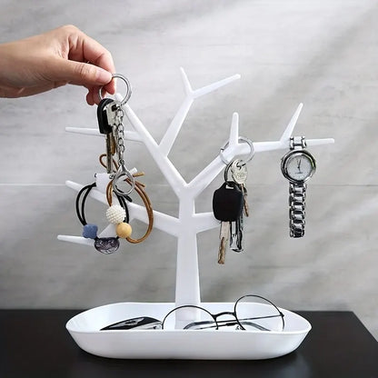 Elegant Tree-Shaped Jewelry and Key Display Stand