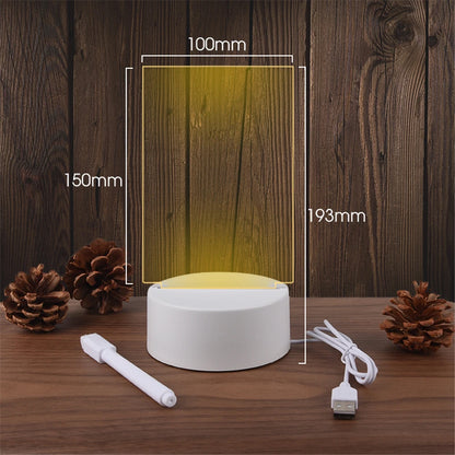 USB LED Message Board Night Light with Erasable Pen