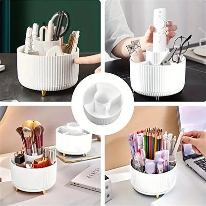 360-Degree Rotating Makeup Organizer with Five Compartments