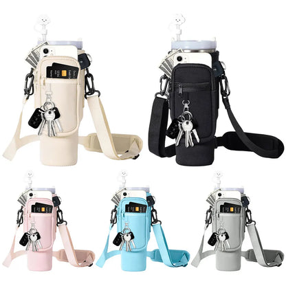 Stylish 40oz Water Bottle Carrier with Adjustable Strap