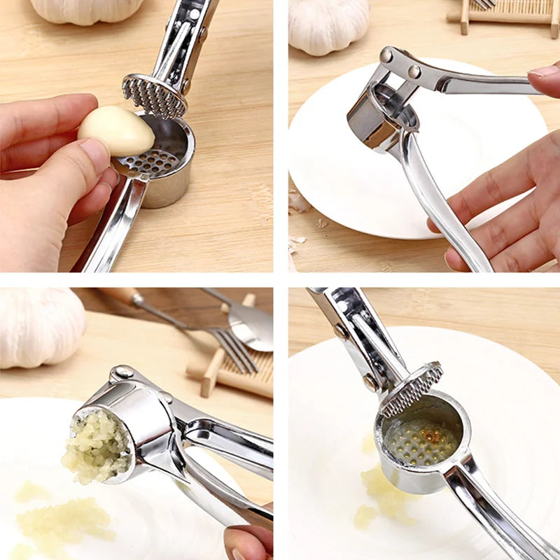 Stainless Steel Garlic Press - Effortless Crushing Tool