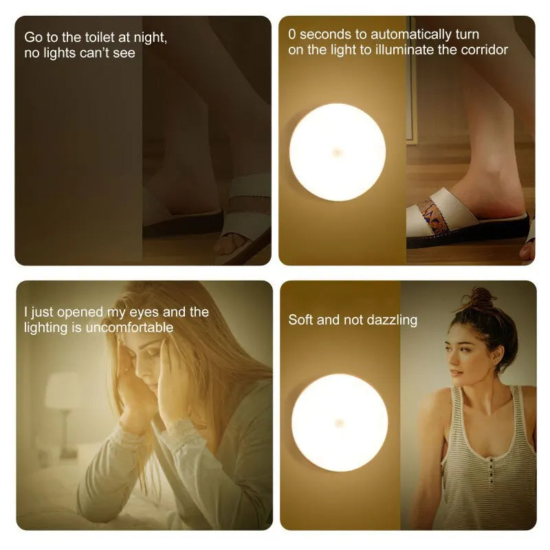 Smart LED Nightlight with Human Motion Sensor and USB Charging