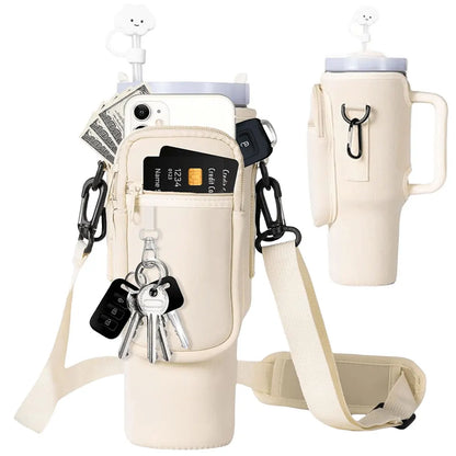 Stylish 40oz Water Bottle Carrier with Adjustable Strap