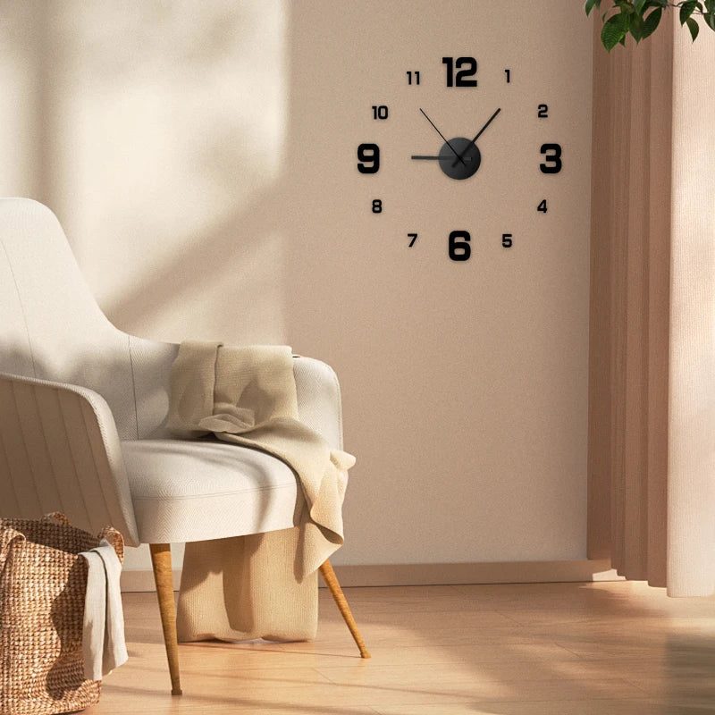 Elegant Frameless DIY Wall Clock for Home and Office