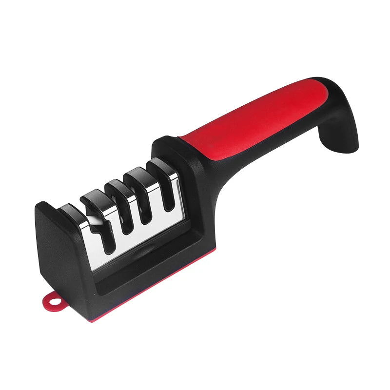 Ergonomic 3-Stage Knife Sharpener for Kitchen Use