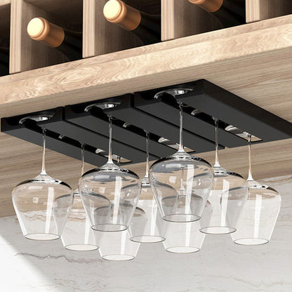 Stylish Under-Cabinet Wine Glass Rack - No Drill Installation