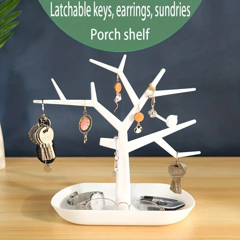 Elegant Tree-Shaped Jewelry and Key Display Stand