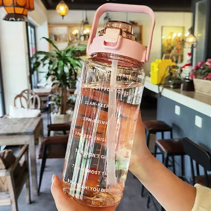 Motivational 2L Water Bottle with Straw - Stylish Hydration