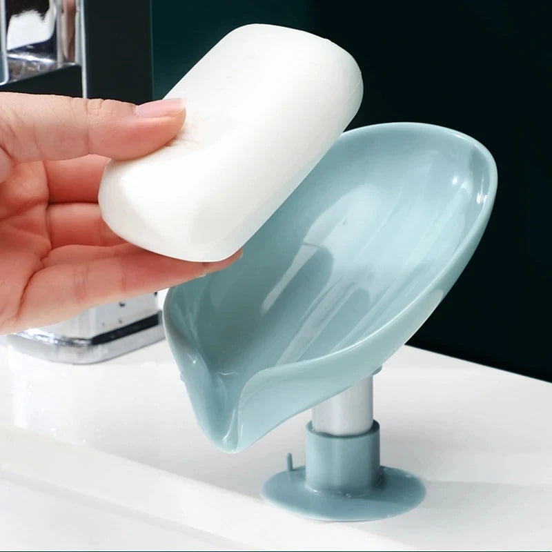 Stylish Leaf-Shaped Soap Holder Set - 2 Pcs