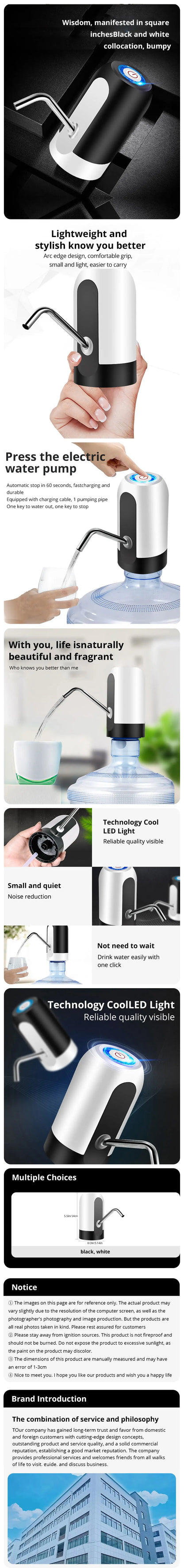 Wireless USB Water Bottle Dispenser with Auto Switch