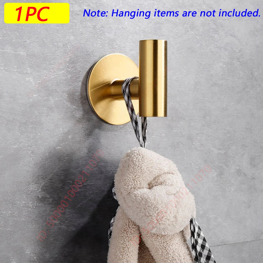 Stylish Self-Adhesive Stainless Steel Hooks for Home Organization