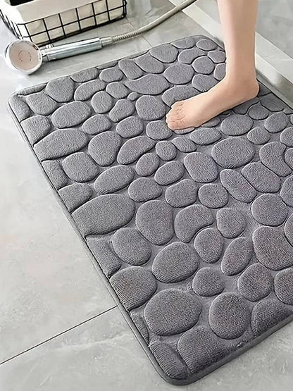 Stylish Cobblestone Bath Mat - Non-Slip and Absorbent