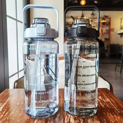 Motivational 2L Water Bottle with Straw - Stylish Hydration