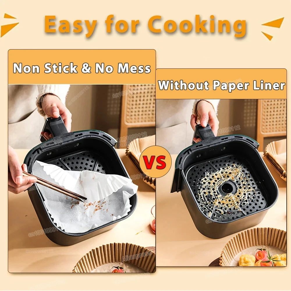 Eco-Friendly Disposable Air Fryer Liners - Pack of 50 or 100