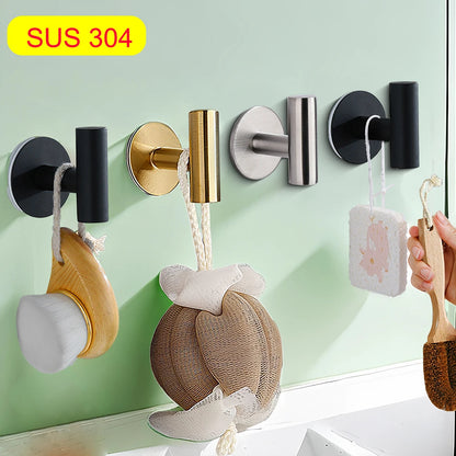 Stylish Self-Adhesive Stainless Steel Hooks for Home Organization