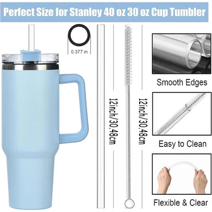 Reusable 12-Inch Straws for Stanley 40oz Tumblers - 6 Pack