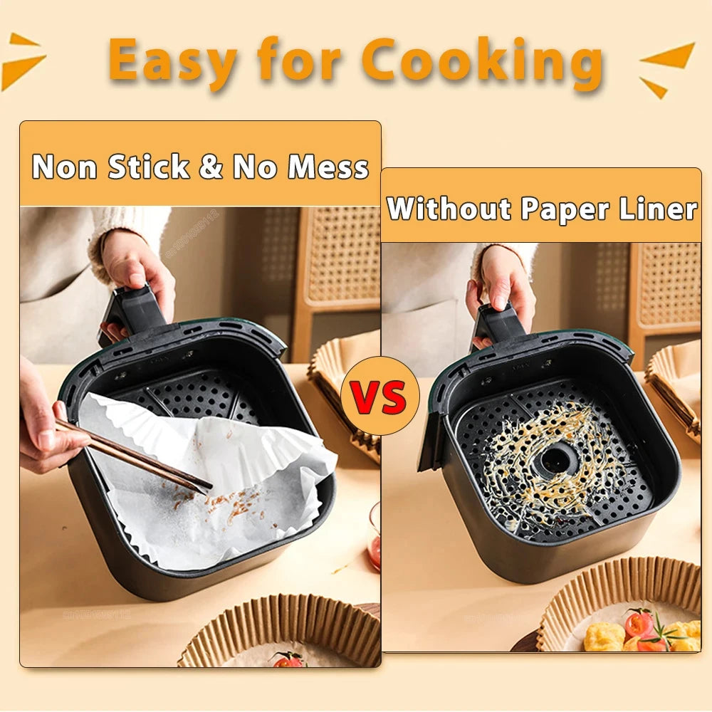 Eco-Friendly Disposable Air Fryer Liners - Pack of 50 or 100