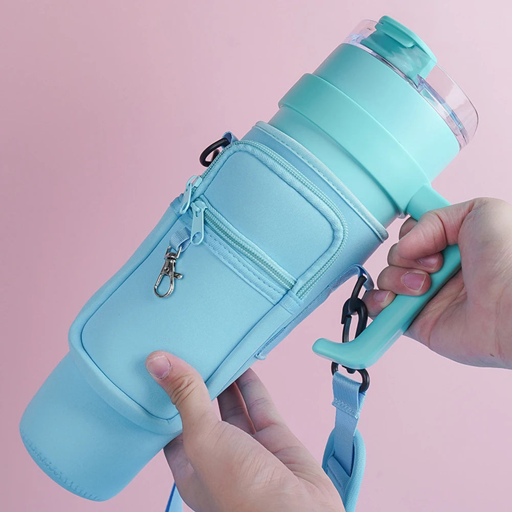 Stylish 40oz Water Bottle Carrier with Adjustable Strap