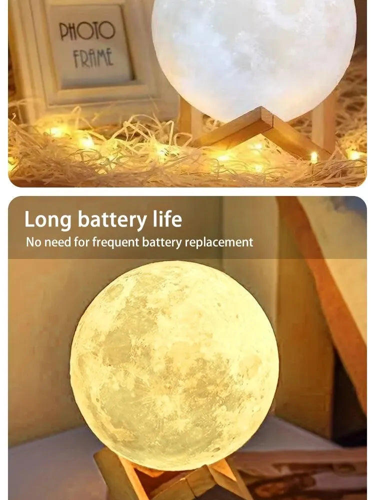 Enchanting LED Moon Lamp for Relaxation and Decor