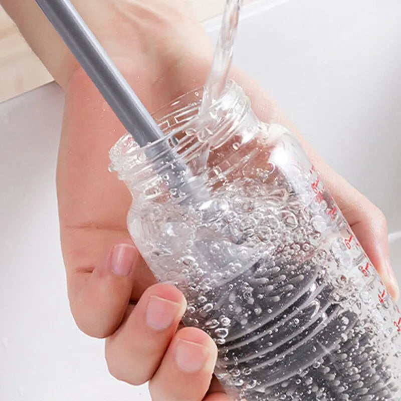 Grey Long Handle Silicone Cup Brush for Deep Cleaning