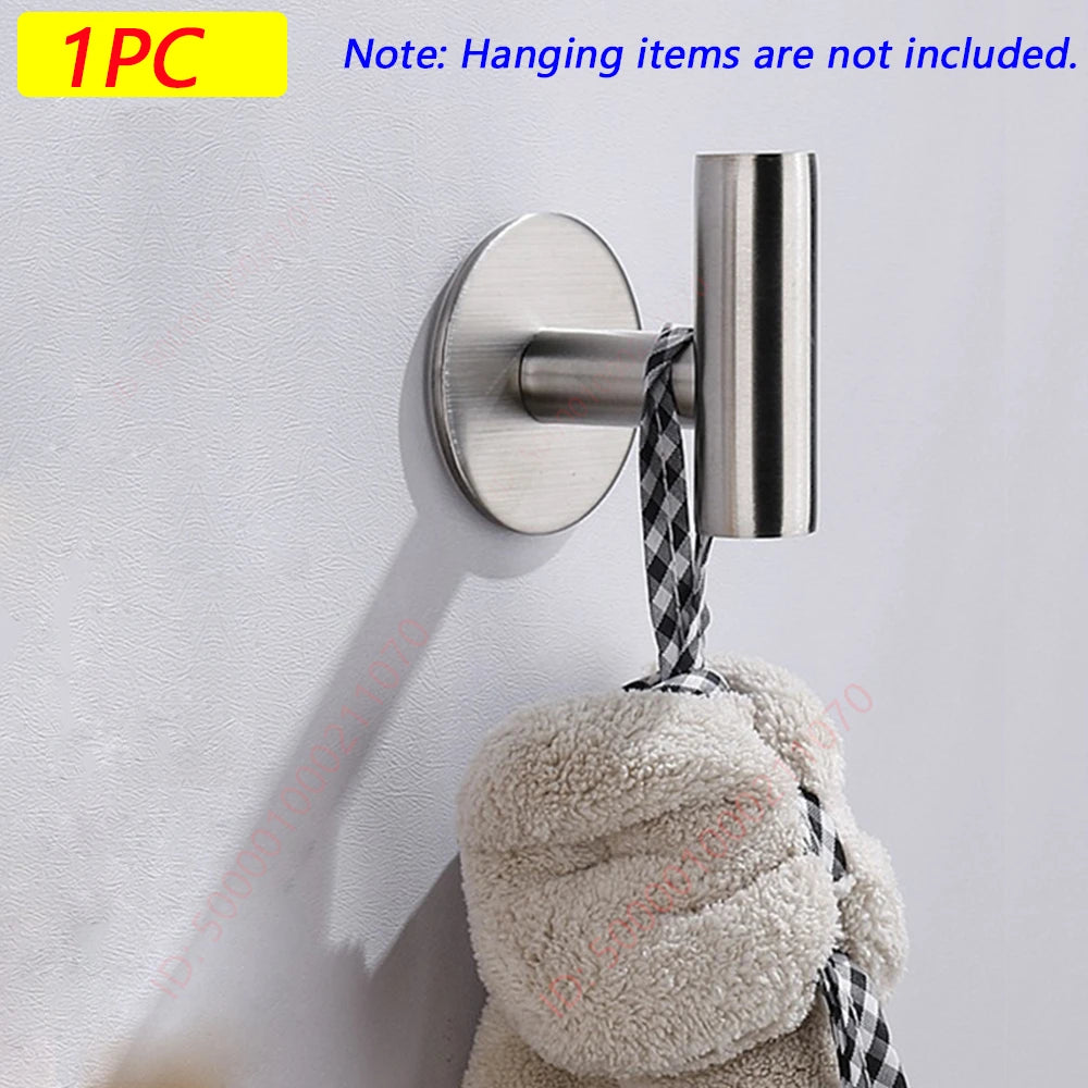 Stylish Self-Adhesive Stainless Steel Hooks for Home Organization