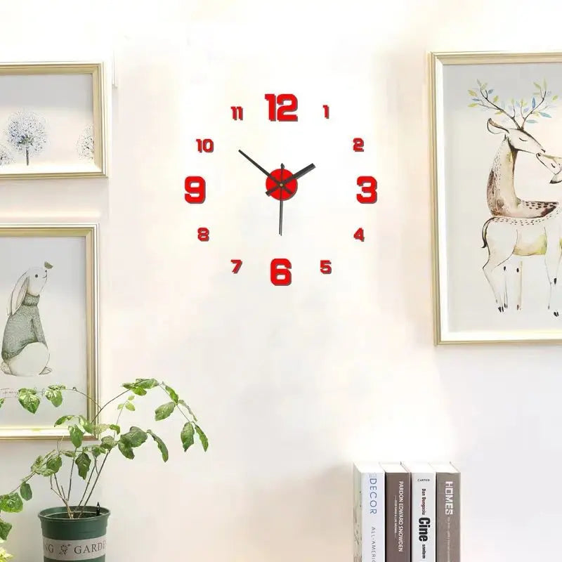 Elegant Frameless DIY Wall Clock for Home and Office