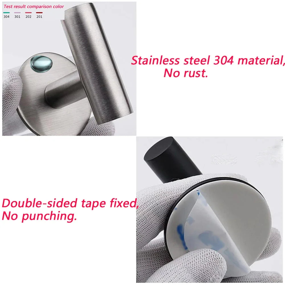 Stylish Self-Adhesive Stainless Steel Hooks for Home Organization