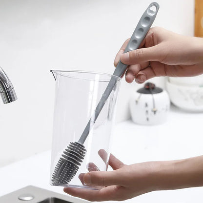 Grey Long Handle Silicone Cup Brush for Deep Cleaning