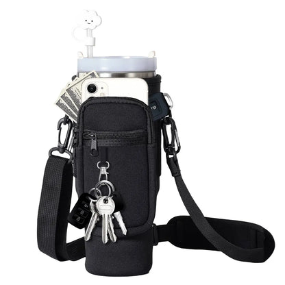 Stylish 40oz Water Bottle Carrier with Adjustable Strap