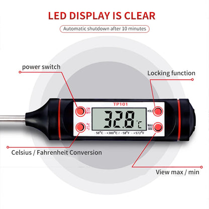 Digital Food Thermometer with LCD Display