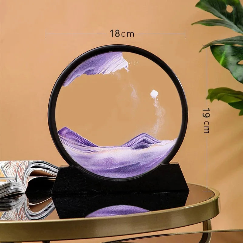 Elegant 3D Sand Art Hourglass with Vibrant Colors