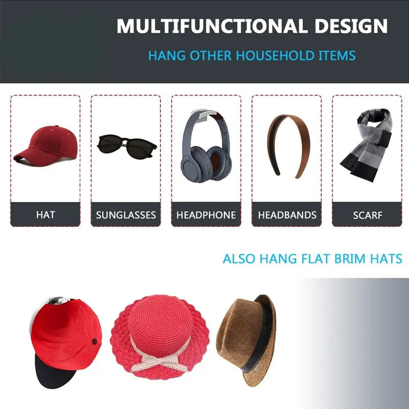 Minimalist Black Hat Hooks - 10 Pack Stylish Storage