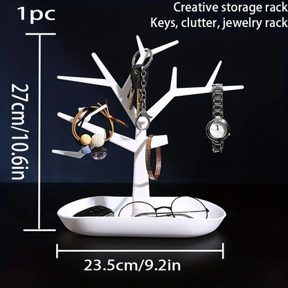 Elegant Tree-Shaped Jewelry and Key Display Stand