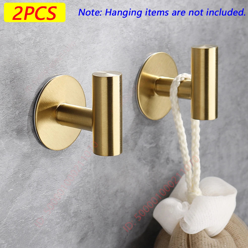 Stylish Self-Adhesive Stainless Steel Hooks for Home Organization