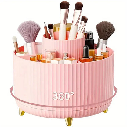 360-Degree Rotating Makeup Organizer with Five Compartments