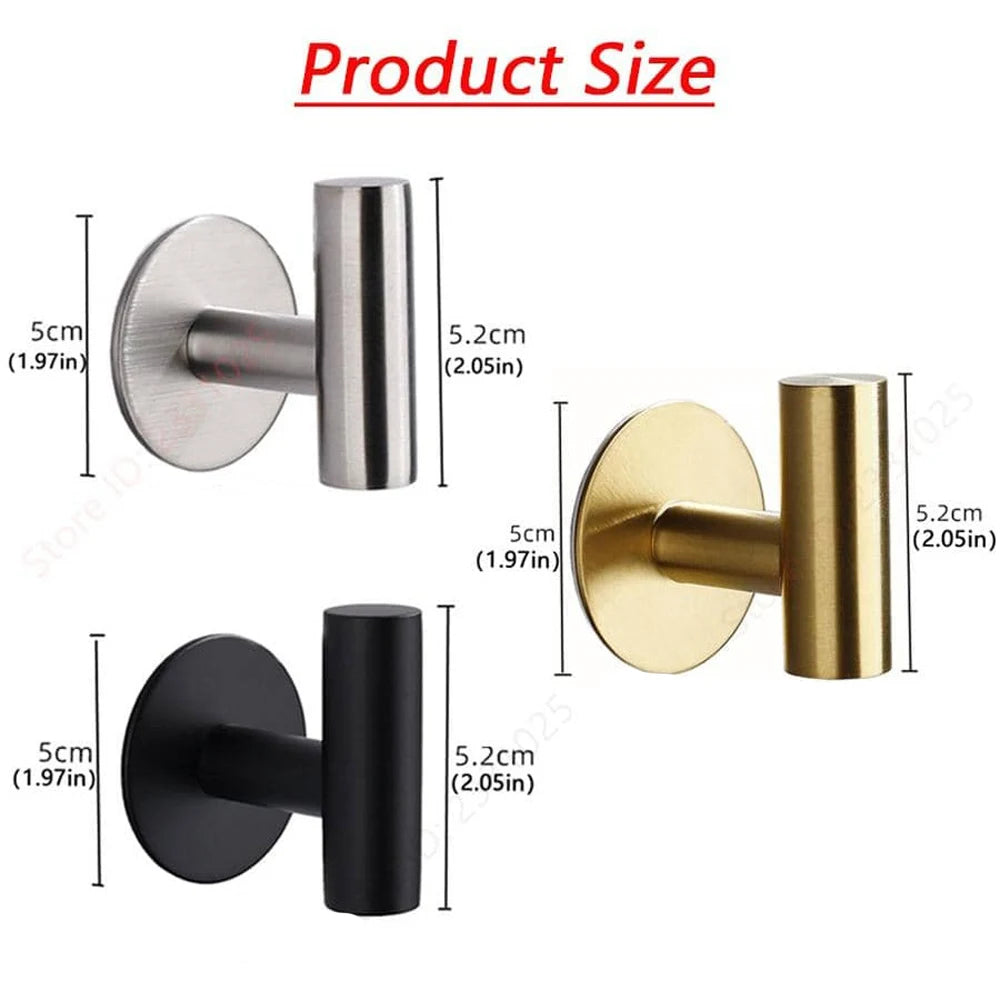 Stylish Self-Adhesive Stainless Steel Hooks for Home Organization