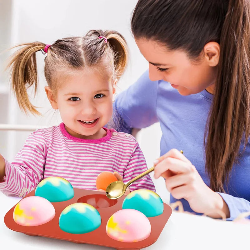 Versatile 6-Cavity Silicone Half Sphere Molds for Baking and Treats