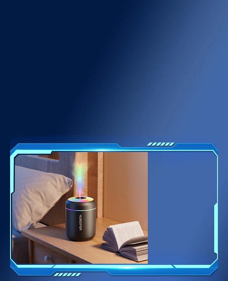 Compact USB Mini Aromatherapy Humidifier with LED Lights