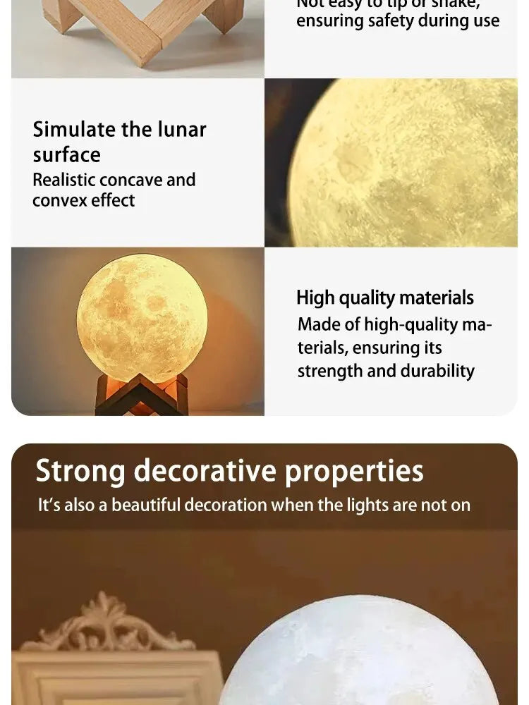 Enchanting LED Moon Lamp for Relaxation and Decor