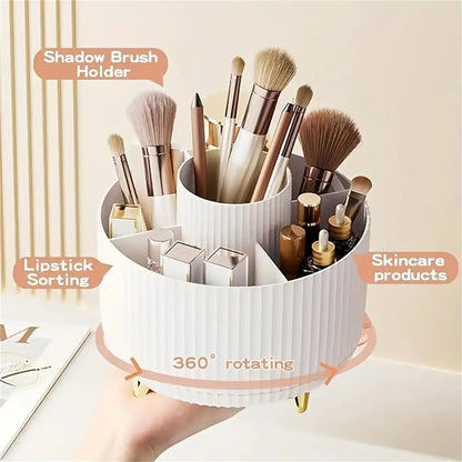 360-Degree Rotating Makeup Organizer with Five Compartments