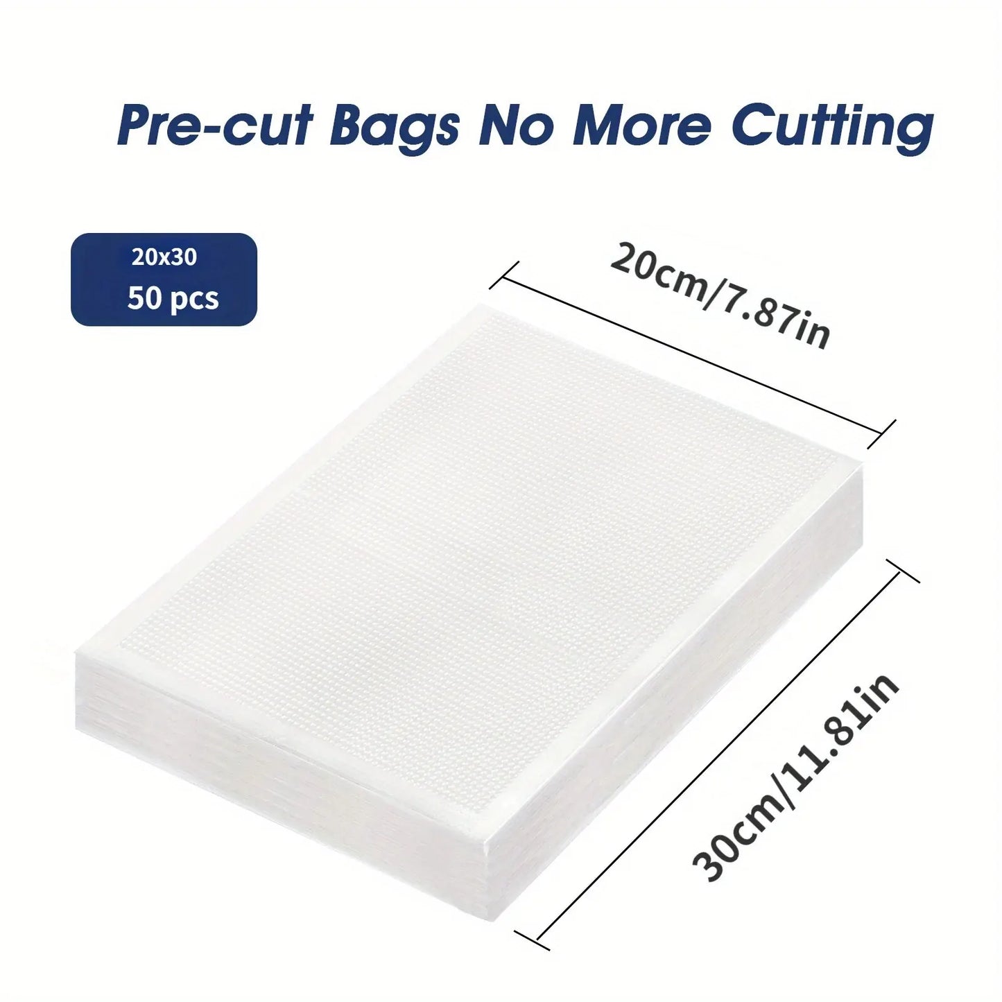 BPA-Free Reusable Vacuum Sealer Bags - 50 Pack