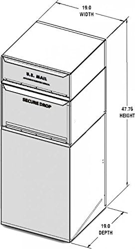 dVault® Full Service Vault DVCS0015 Secure Curbside Mailbox/Package Drop with Locking Letterbox (Black)